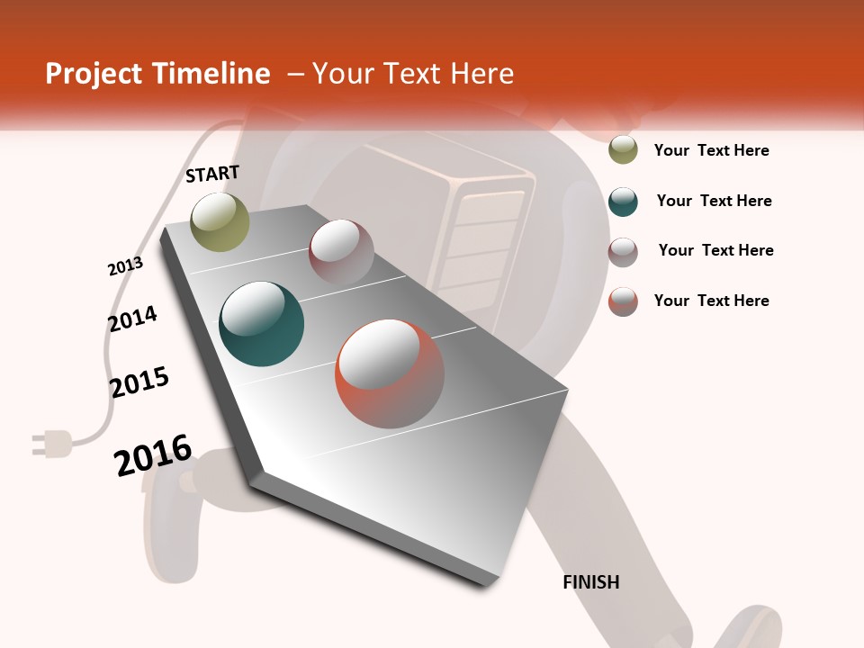 A Cartoon Man Running With A Computer On His Back PowerPoint Template