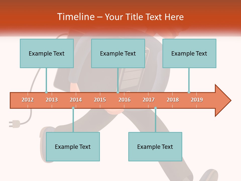 A Cartoon Man Running With A Computer On His Back PowerPoint Template