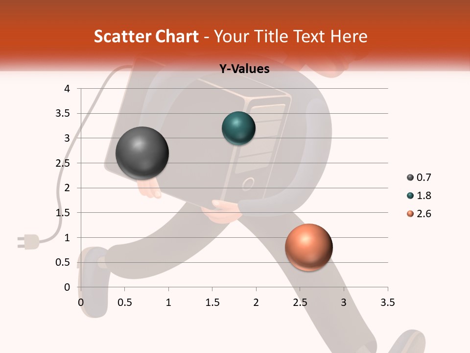 A Cartoon Man Running With A Computer On His Back PowerPoint Template