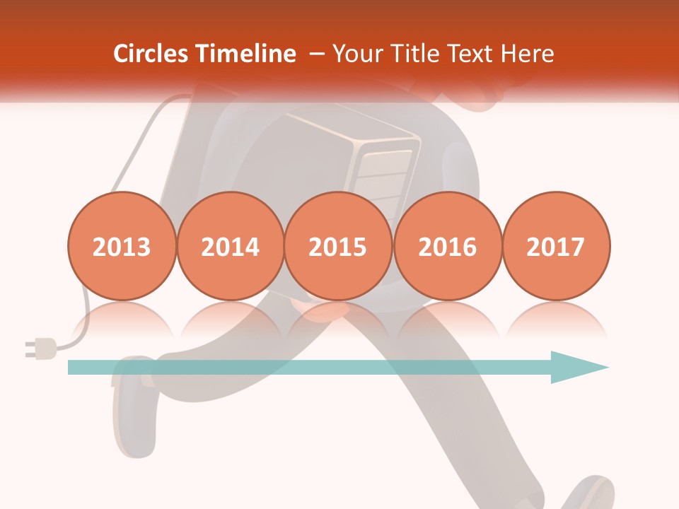 A Cartoon Man Running With A Computer On His Back PowerPoint Template