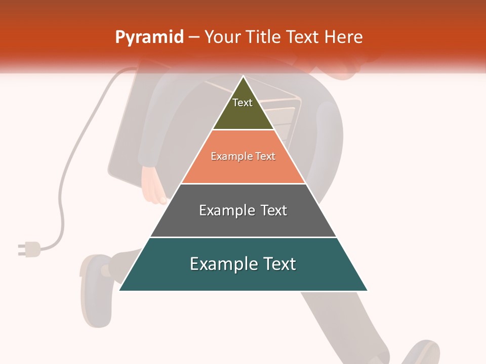 A Cartoon Man Running With A Computer On His Back PowerPoint Template