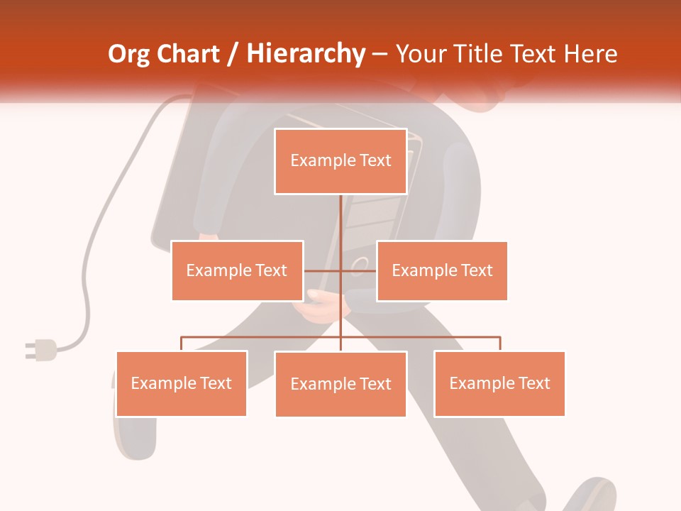 A Cartoon Man Running With A Computer On His Back PowerPoint Template