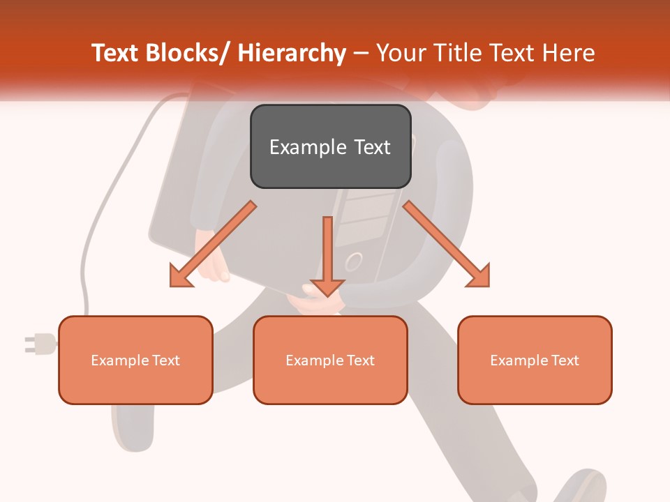 A Cartoon Man Running With A Computer On His Back PowerPoint Template
