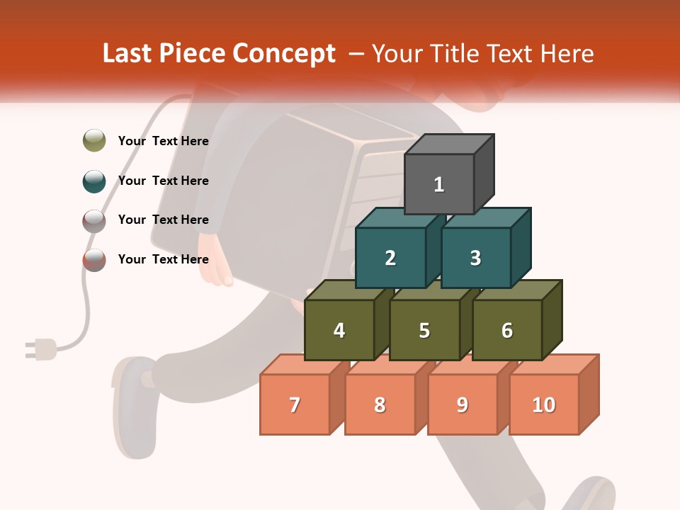 A Cartoon Man Running With A Computer On His Back PowerPoint Template