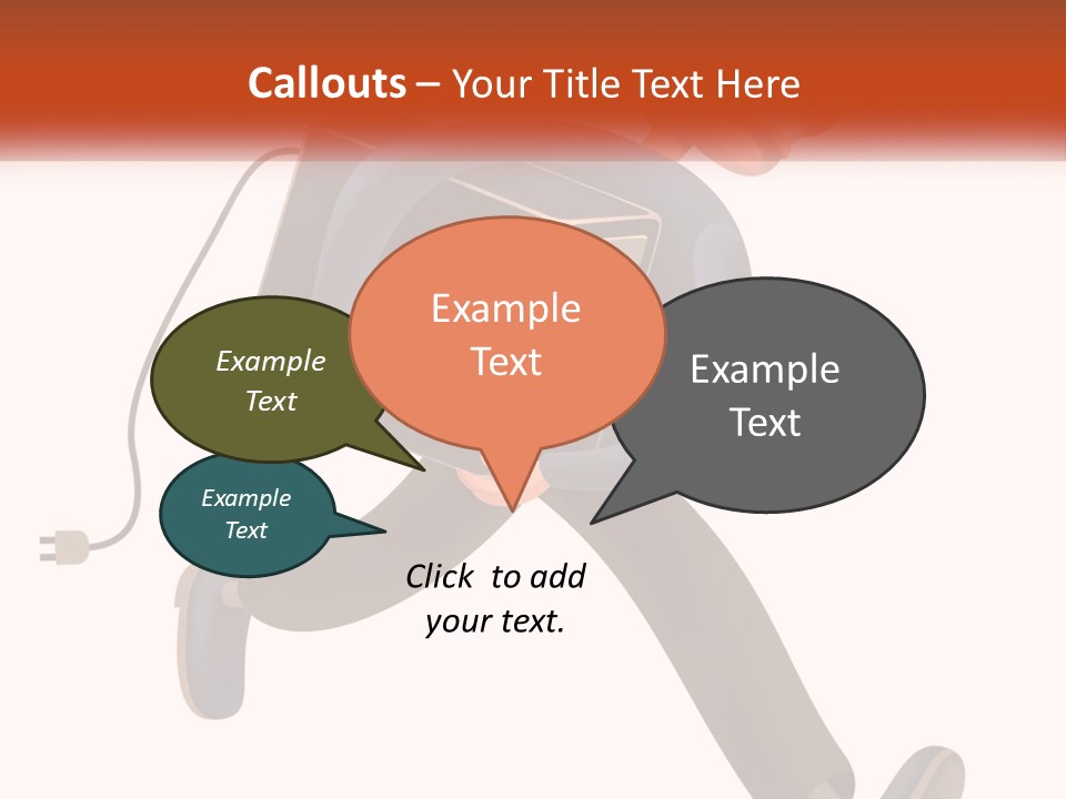 A Cartoon Man Running With A Computer On His Back PowerPoint Template