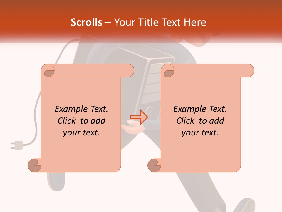 A Cartoon Man Running With A Computer On His Back PowerPoint Template