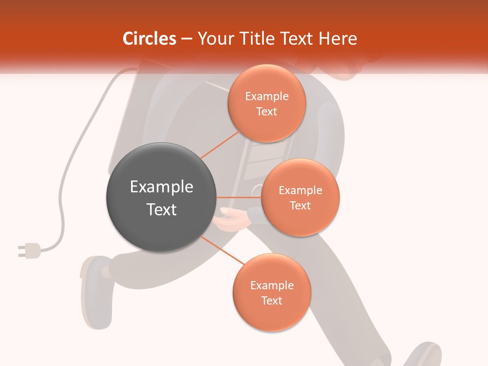 A Cartoon Man Running With A Computer On His Back PowerPoint Template