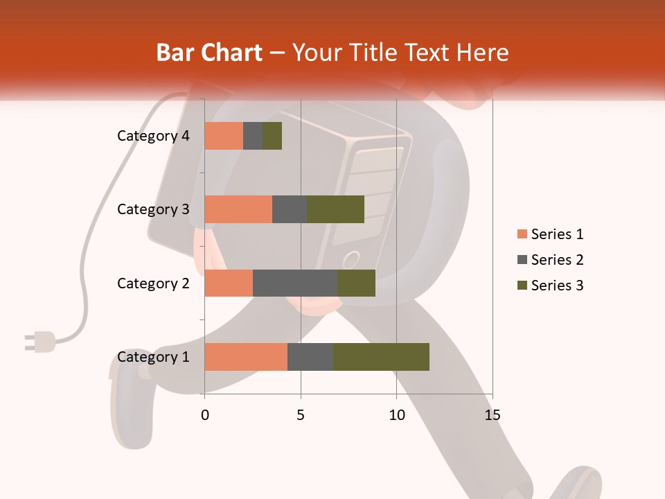 A Cartoon Man Running With A Computer On His Back PowerPoint Template