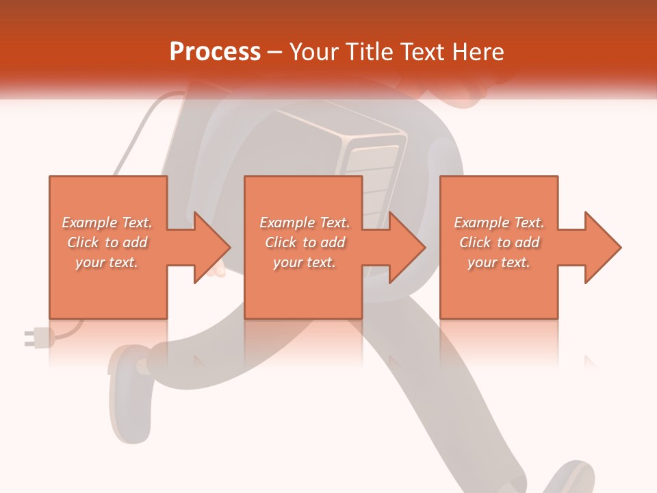 A Cartoon Man Running With A Computer On His Back PowerPoint Template