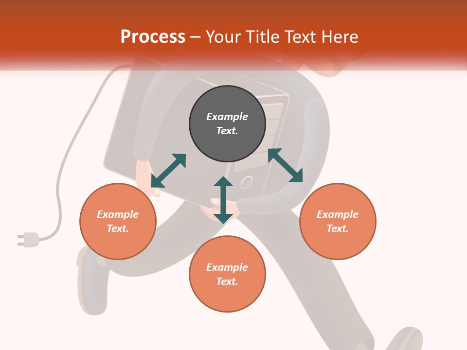 A Cartoon Man Running With A Computer On His Back PowerPoint Template
