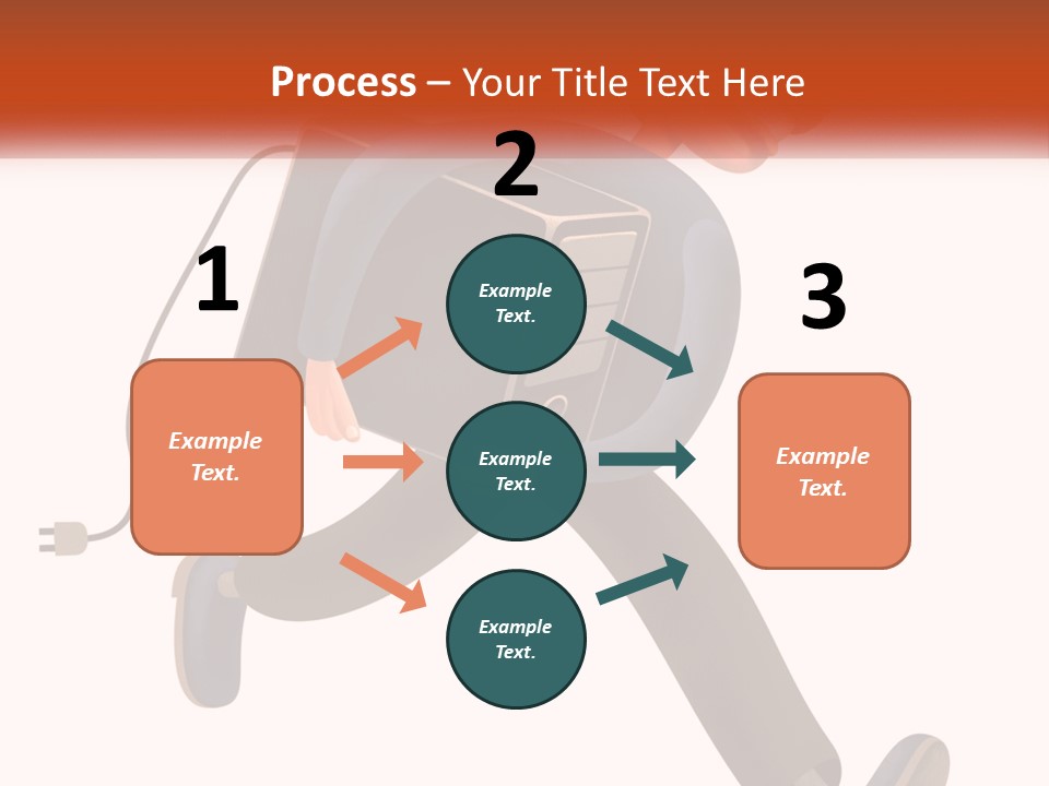 A Cartoon Man Running With A Computer On His Back PowerPoint Template