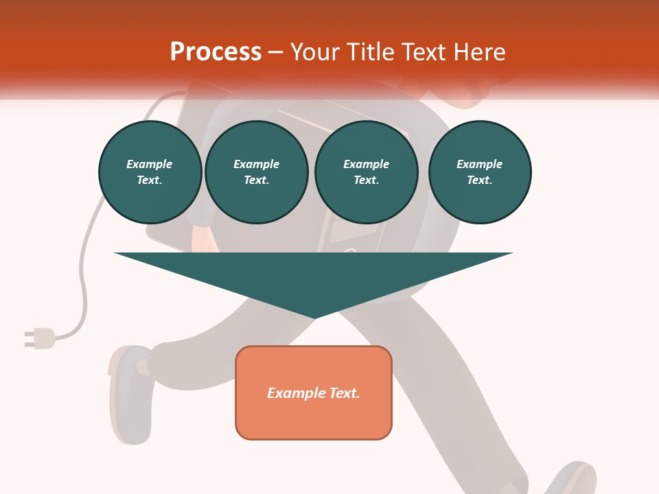 A Cartoon Man Running With A Computer On His Back PowerPoint Template