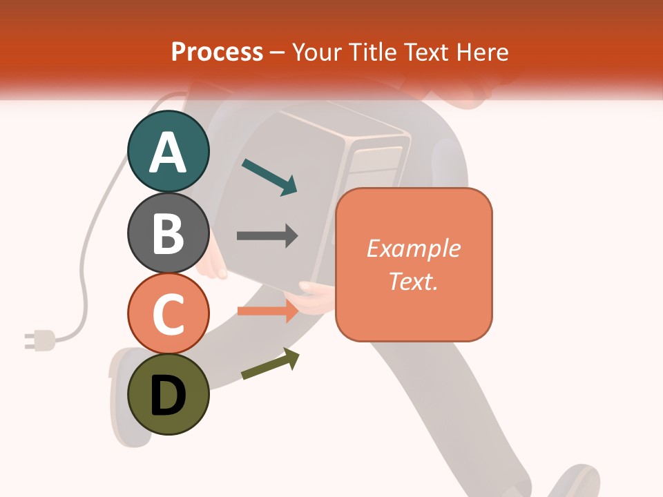 A Cartoon Man Running With A Computer On His Back PowerPoint Template