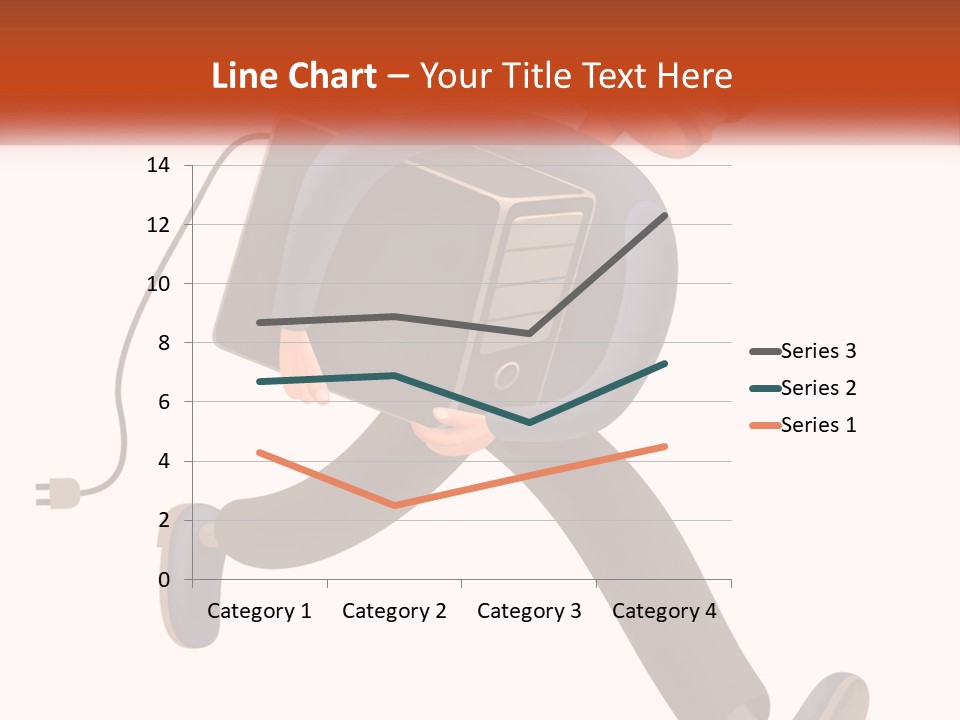 A Cartoon Man Running With A Computer On His Back PowerPoint Template