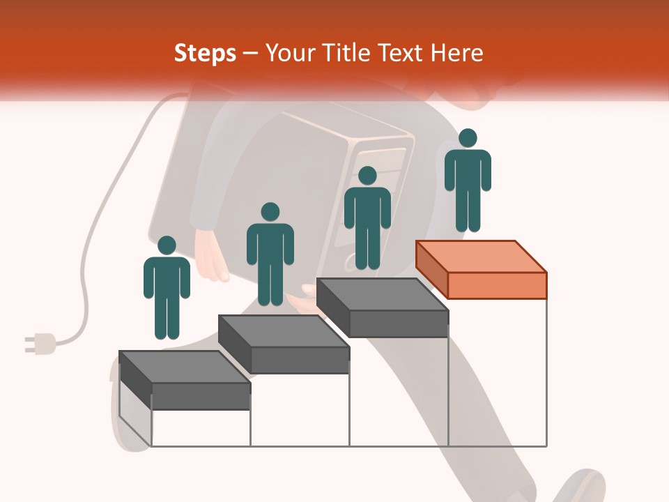 A Cartoon Man Running With A Computer On His Back PowerPoint Template