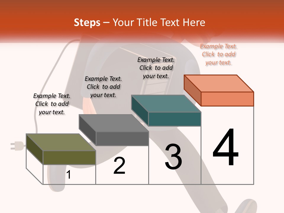 A Cartoon Man Running With A Computer On His Back PowerPoint Template