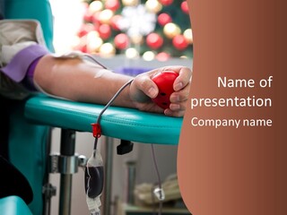 A Person In A Hospital Bed With A Blood Dropper PowerPoint Template