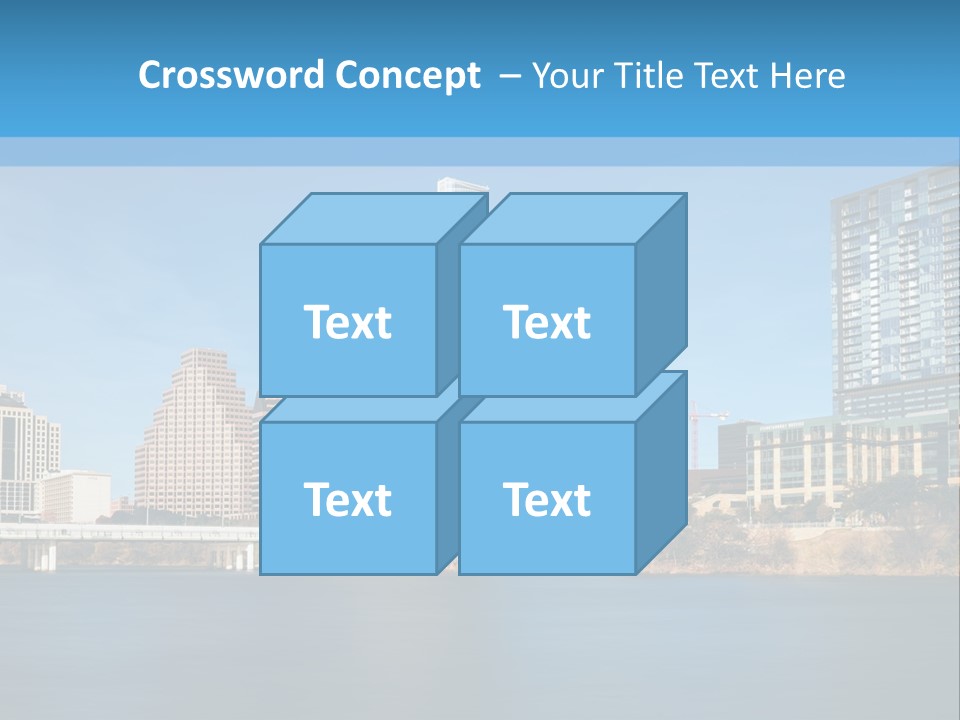 A City Skyline With A River In The Foreground PowerPoint Template