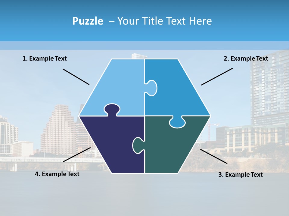 A City Skyline With A River In The Foreground PowerPoint Template