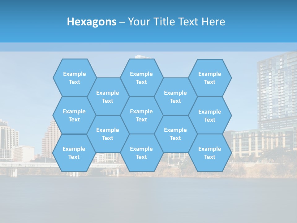 A City Skyline With A River In The Foreground PowerPoint Template