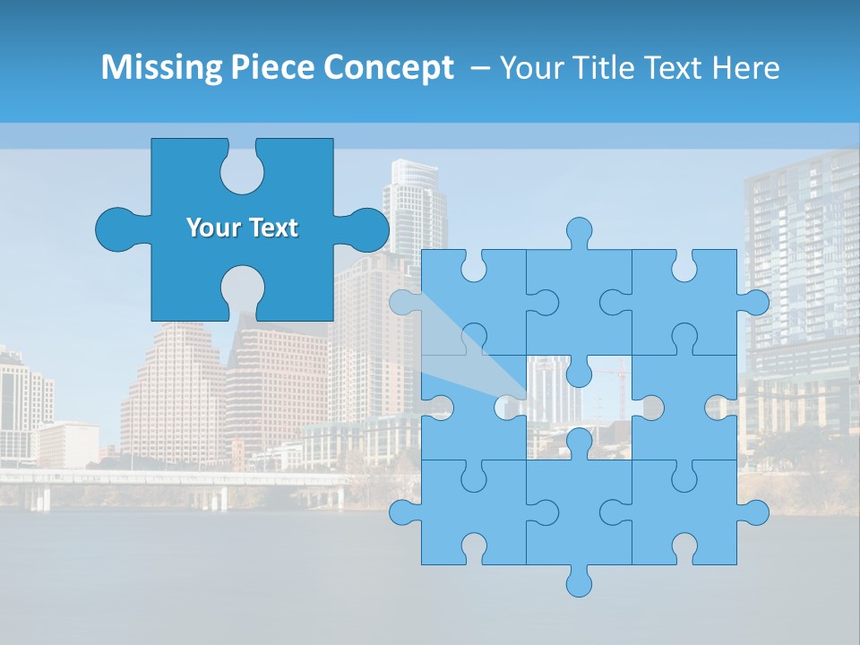 A City Skyline With A River In The Foreground PowerPoint Template