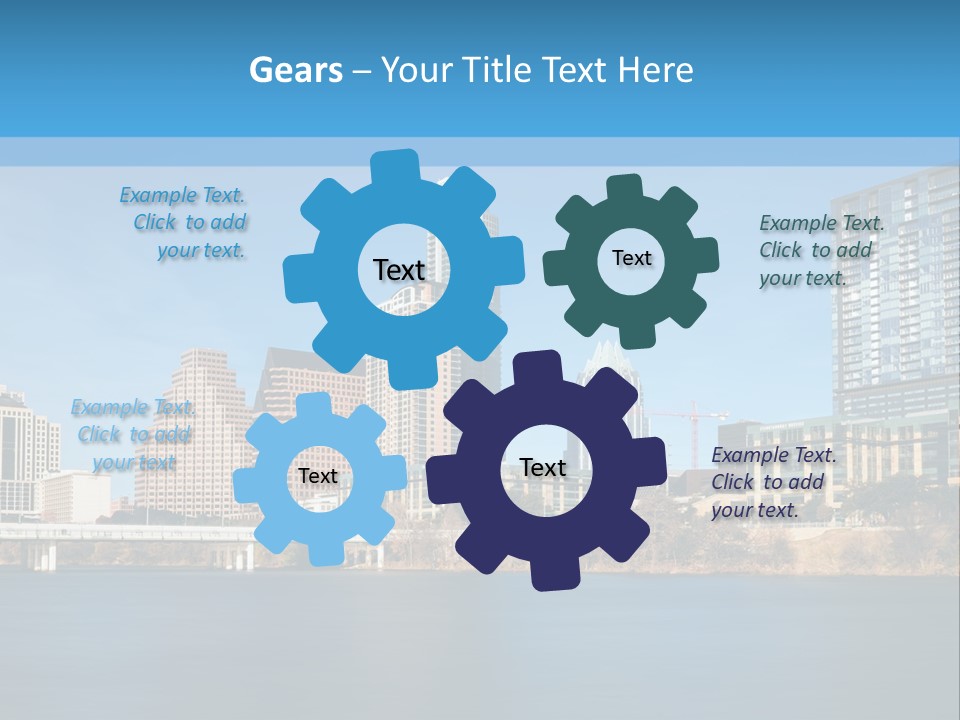 A City Skyline With A River In The Foreground PowerPoint Template