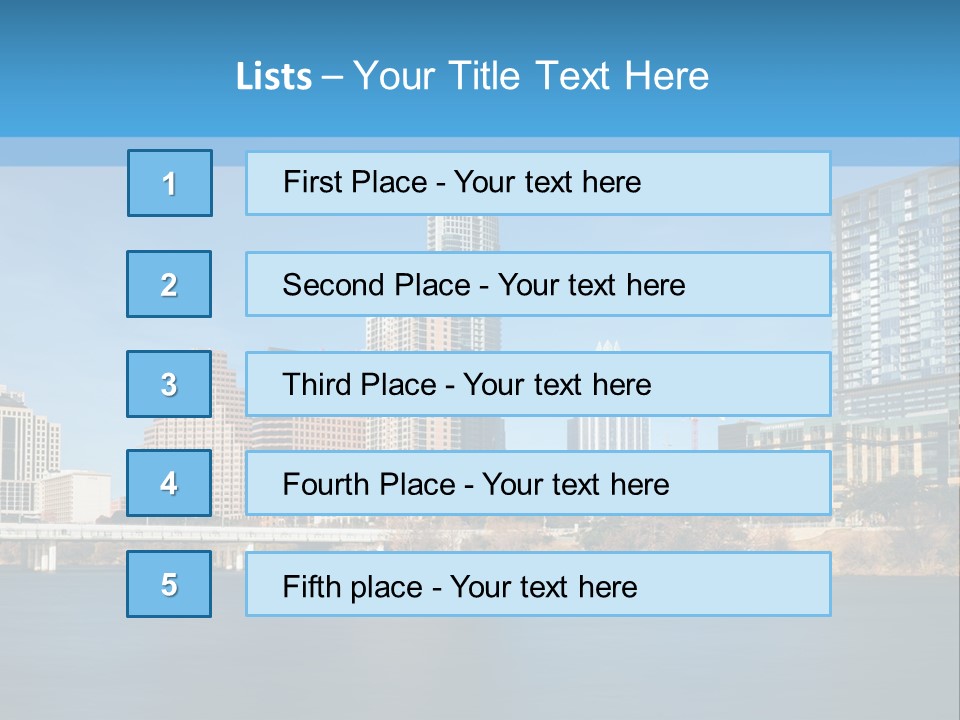 A City Skyline With A River In The Foreground PowerPoint Template