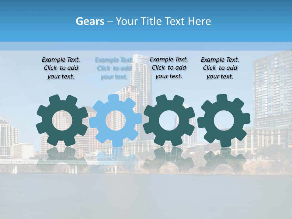 A City Skyline With A River In The Foreground PowerPoint Template