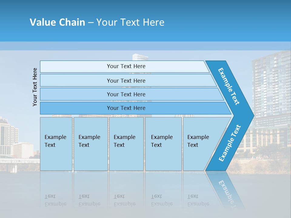 A City Skyline With A River In The Foreground PowerPoint Template