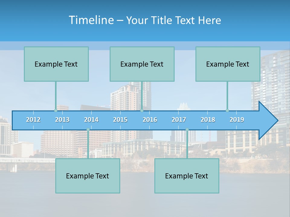 A City Skyline With A River In The Foreground PowerPoint Template