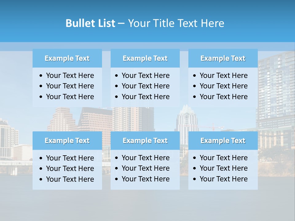 A City Skyline With A River In The Foreground PowerPoint Template