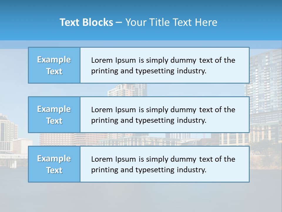 A City Skyline With A River In The Foreground PowerPoint Template