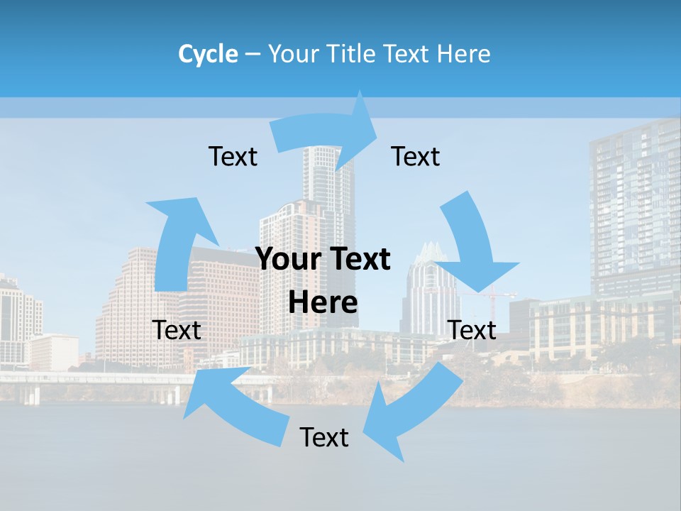 A City Skyline With A River In The Foreground PowerPoint Template