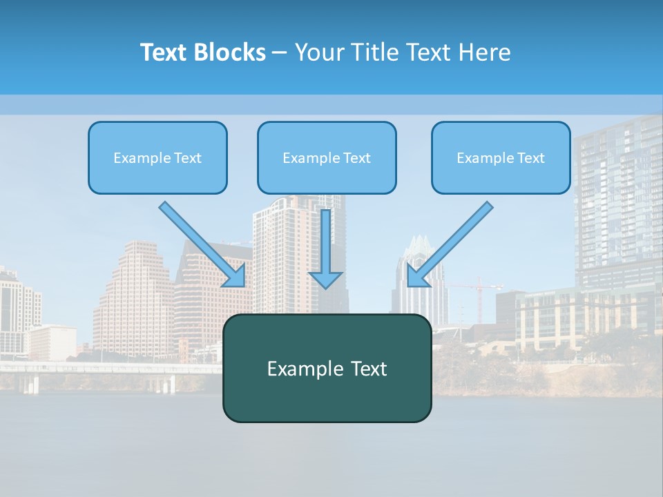 A City Skyline With A River In The Foreground PowerPoint Template