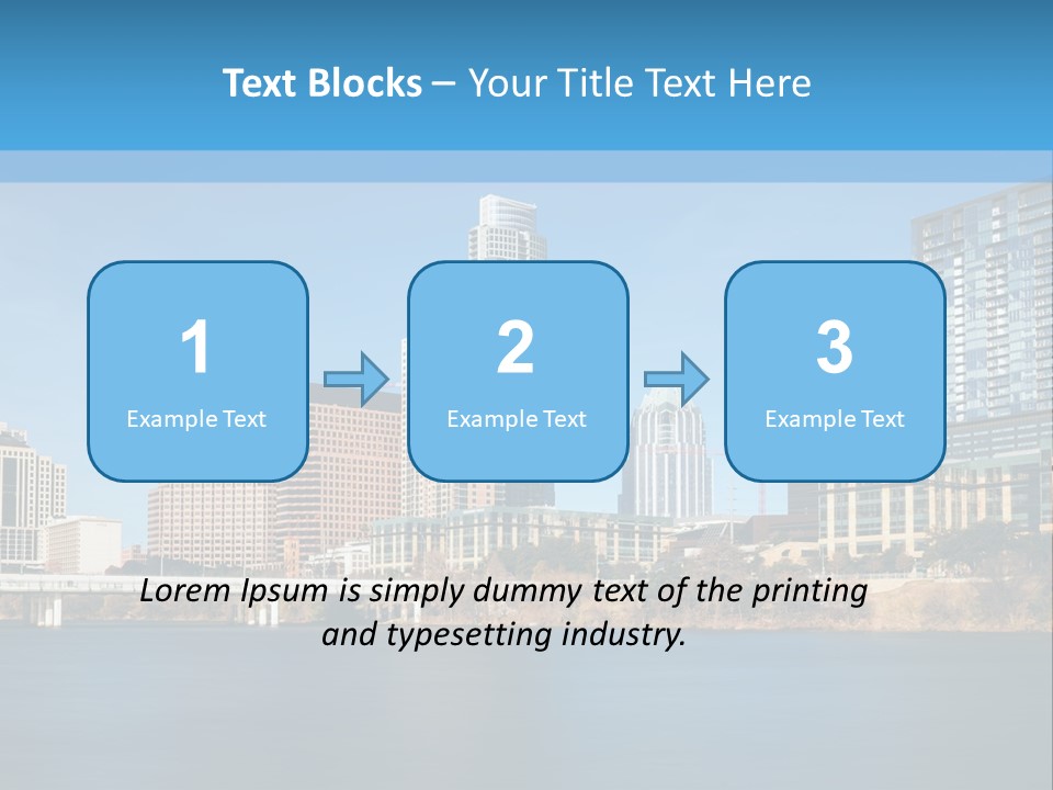 A City Skyline With A River In The Foreground PowerPoint Template
