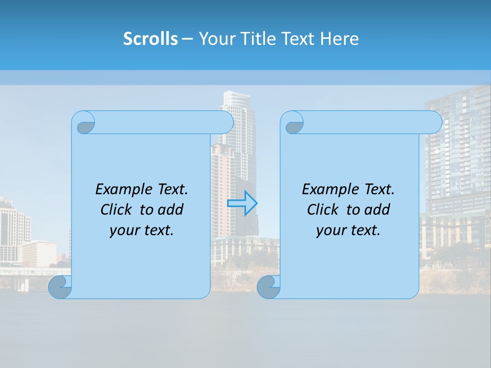 A City Skyline With A River In The Foreground PowerPoint Template