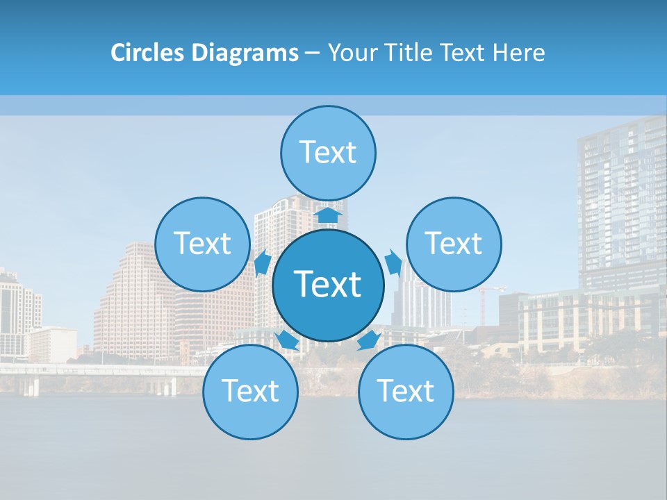 A City Skyline With A River In The Foreground PowerPoint Template