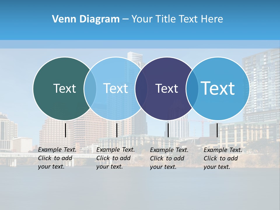 A City Skyline With A River In The Foreground PowerPoint Template
