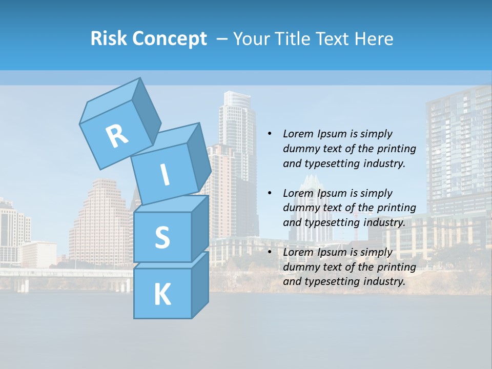 A City Skyline With A River In The Foreground PowerPoint Template
