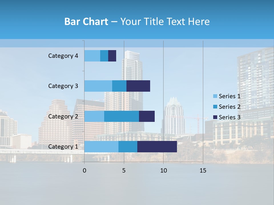 A City Skyline With A River In The Foreground PowerPoint Template