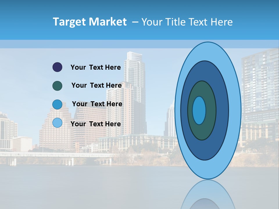 A City Skyline With A River In The Foreground PowerPoint Template