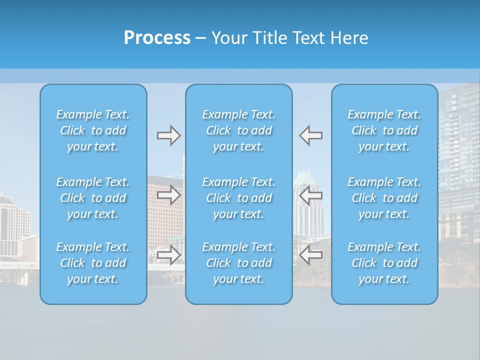 A City Skyline With A River In The Foreground PowerPoint Template