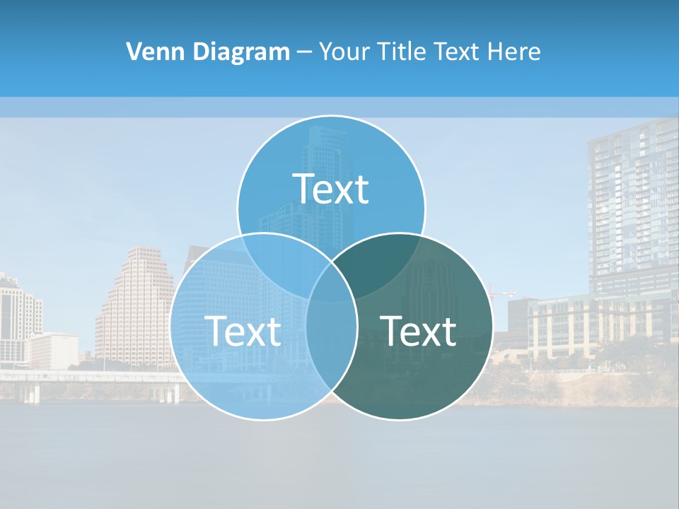 A City Skyline With A River In The Foreground PowerPoint Template