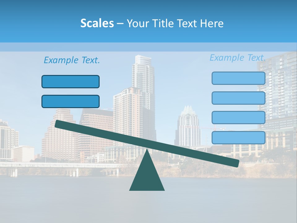 A City Skyline With A River In The Foreground PowerPoint Template