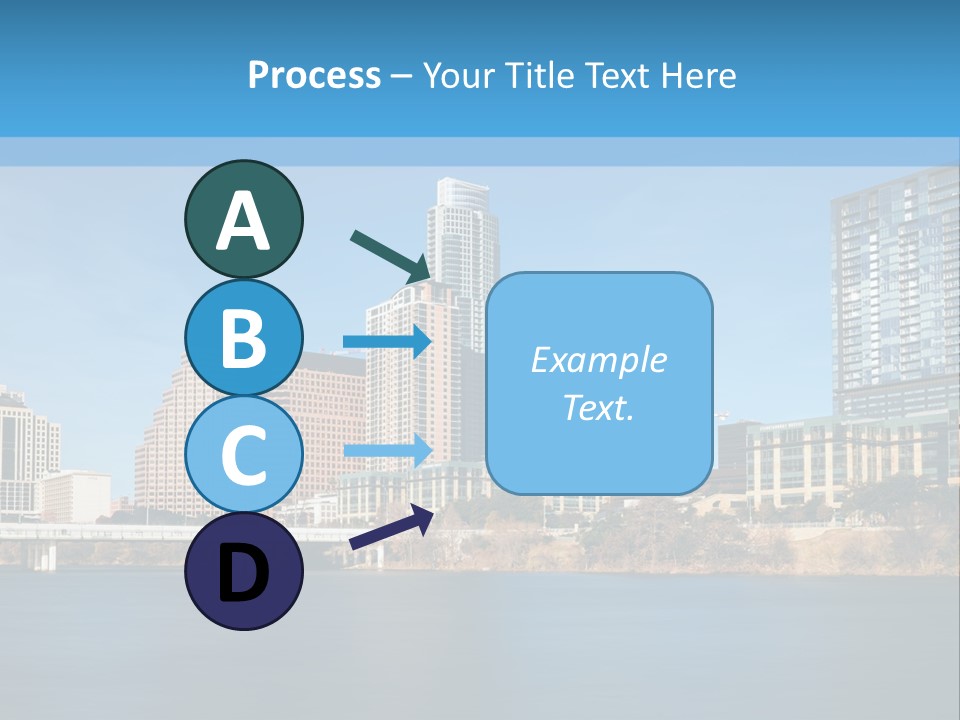 A City Skyline With A River In The Foreground PowerPoint Template