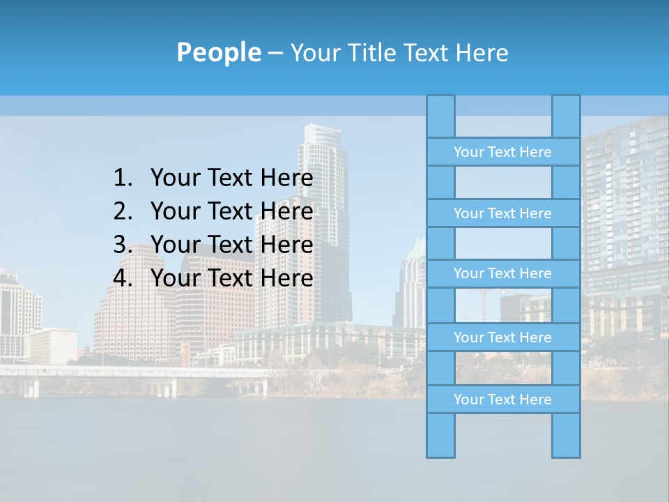 A City Skyline With A River In The Foreground PowerPoint Template
