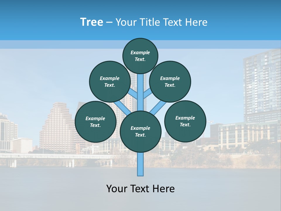 A City Skyline With A River In The Foreground PowerPoint Template