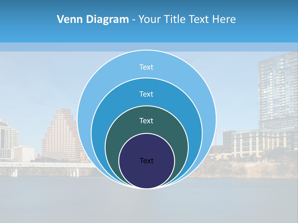 A City Skyline With A River In The Foreground PowerPoint Template
