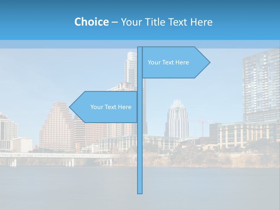 A City Skyline With A River In The Foreground PowerPoint Template