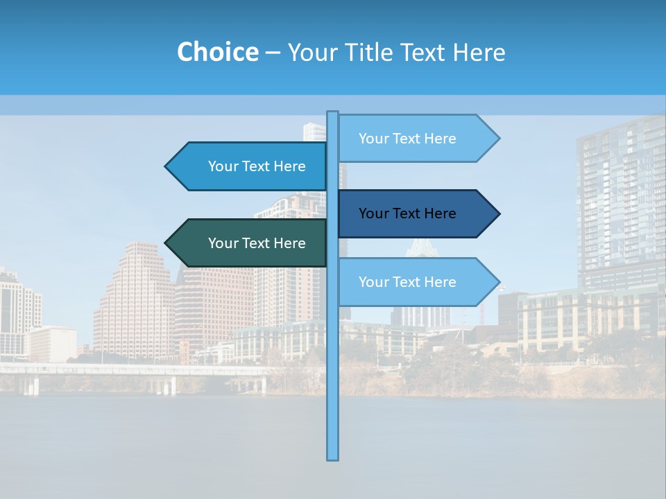 A City Skyline With A River In The Foreground PowerPoint Template